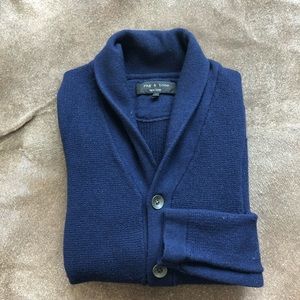 Rag & Bone Avery Shawl Collar Knit Cardigan in Navy